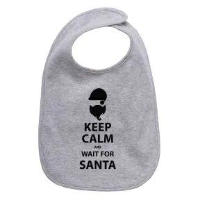 Christmas Keep and Calm Wait For Santa Cotton Infant Bib
