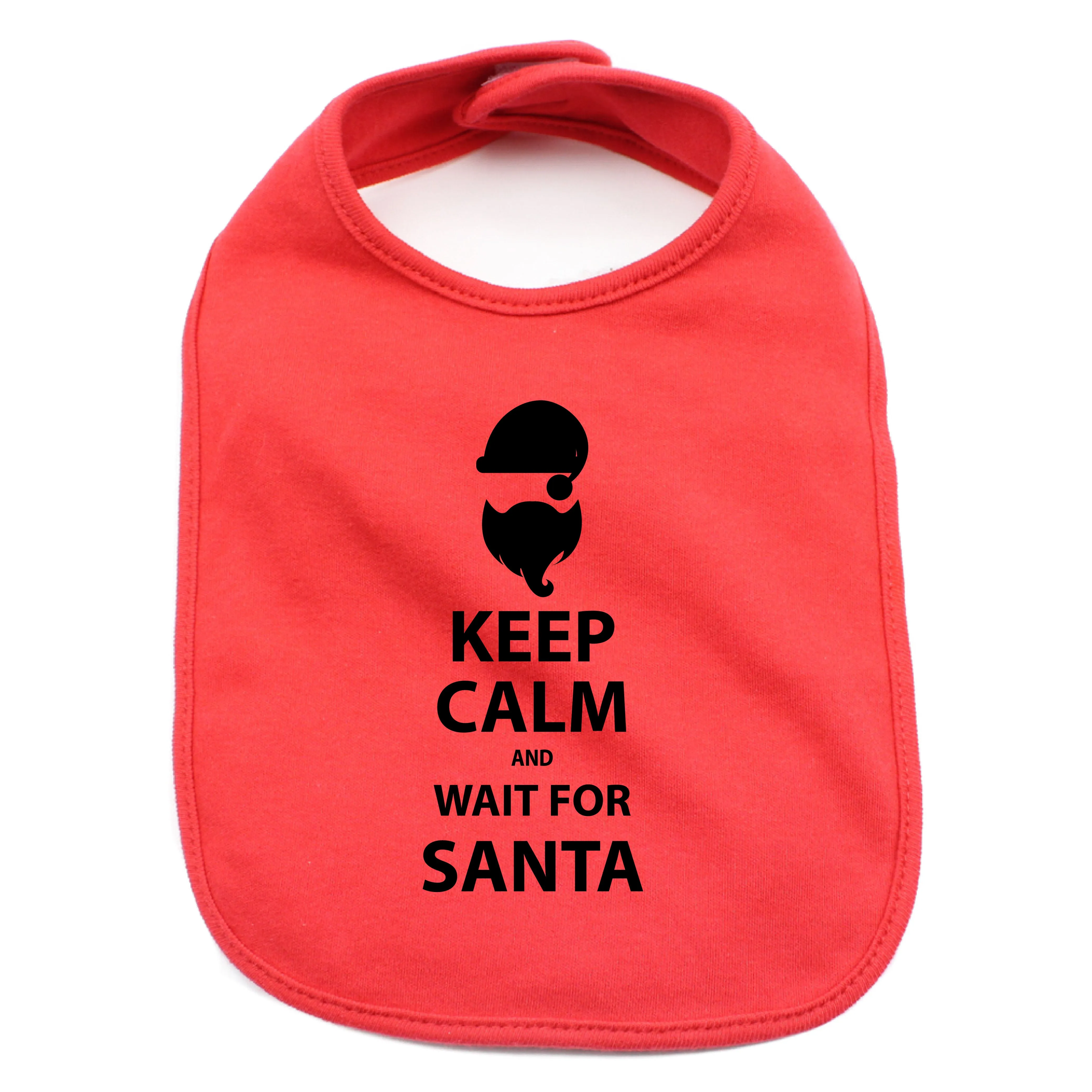 Christmas Keep and Calm Wait For Santa Cotton Infant Bib