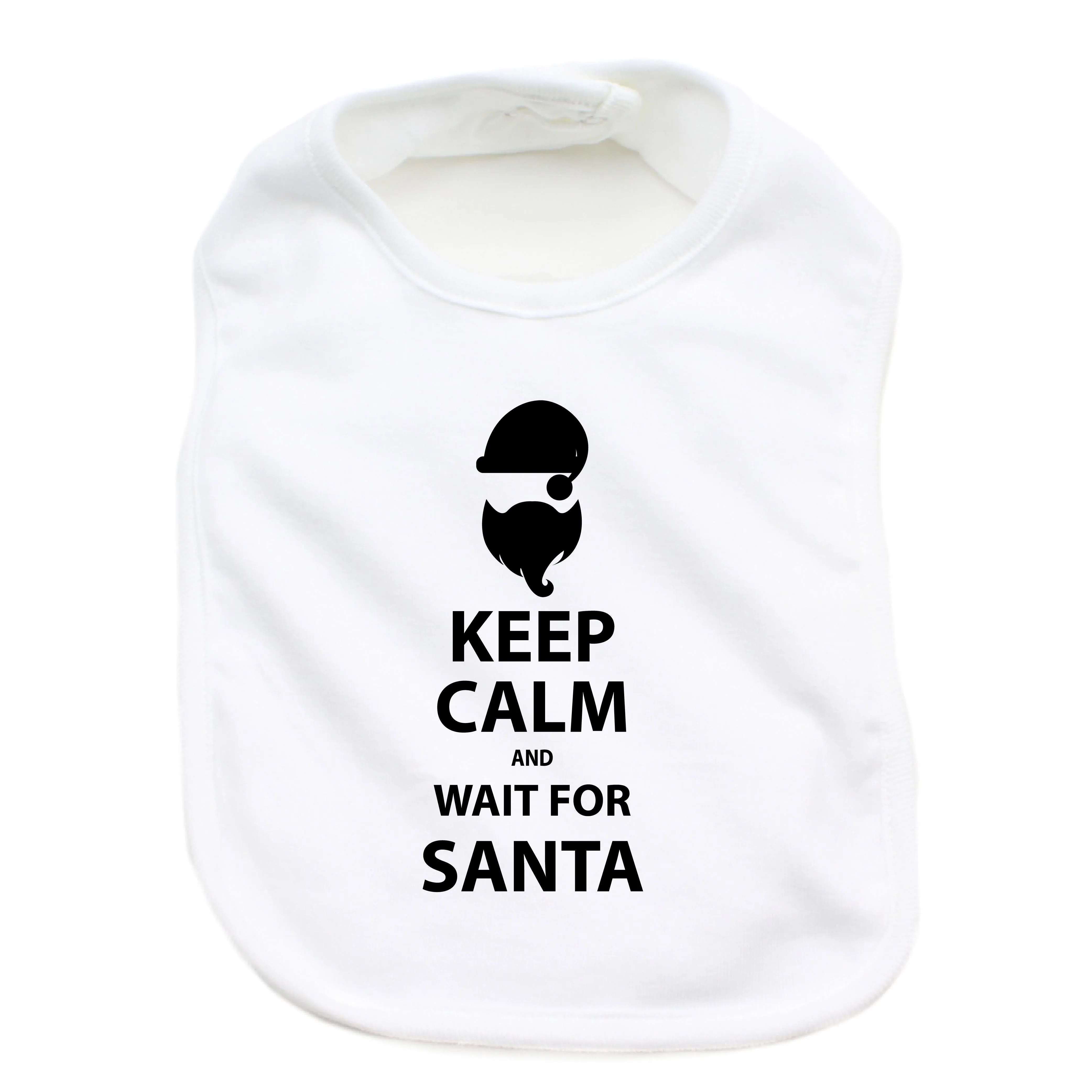 Christmas Keep and Calm Wait For Santa Cotton Infant Bib