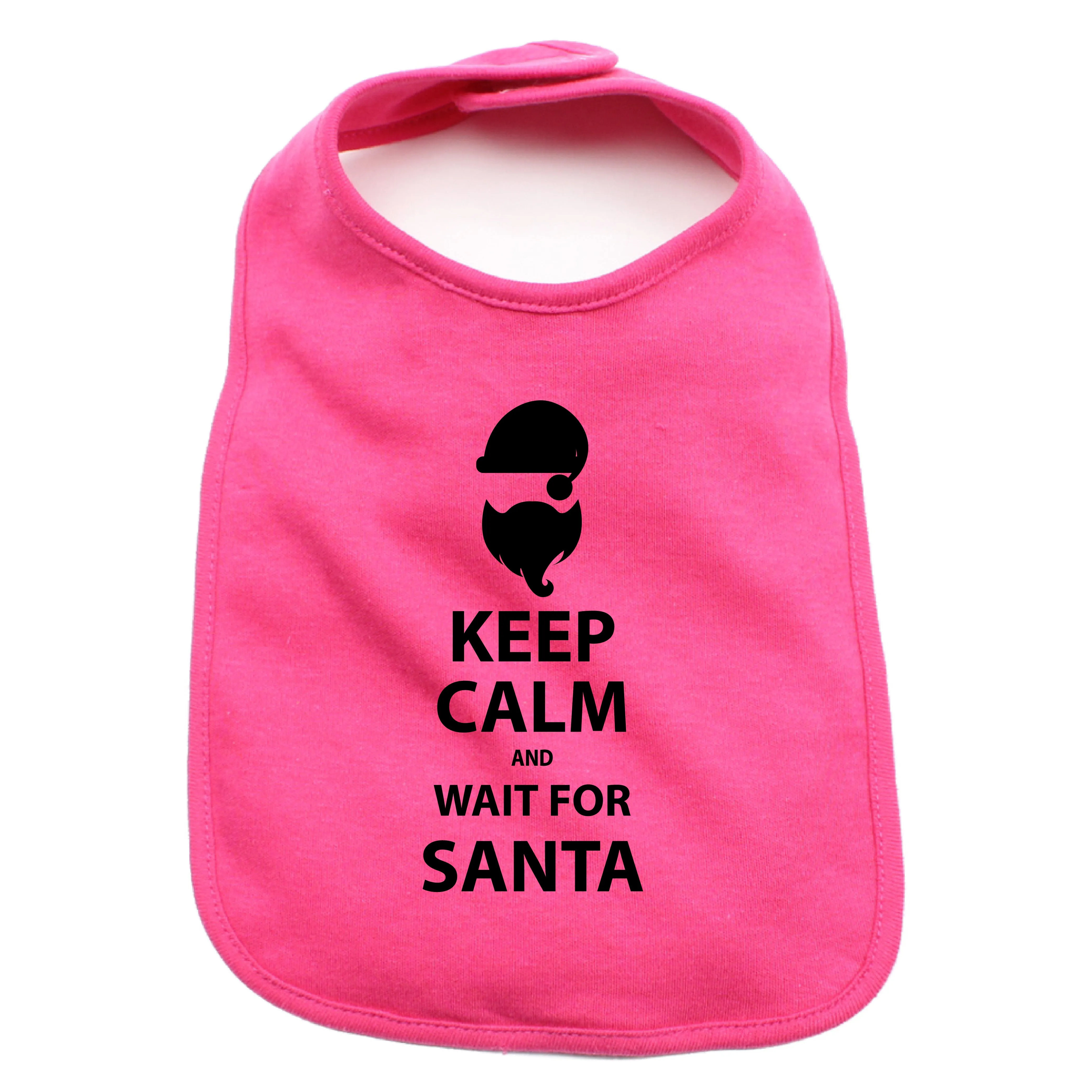 Christmas Keep and Calm Wait For Santa Cotton Infant Bib