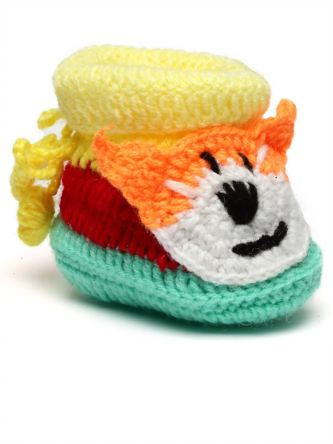 Chutput Kids Woollen Hand Knitted Dog Face Detailed Booties - Multi