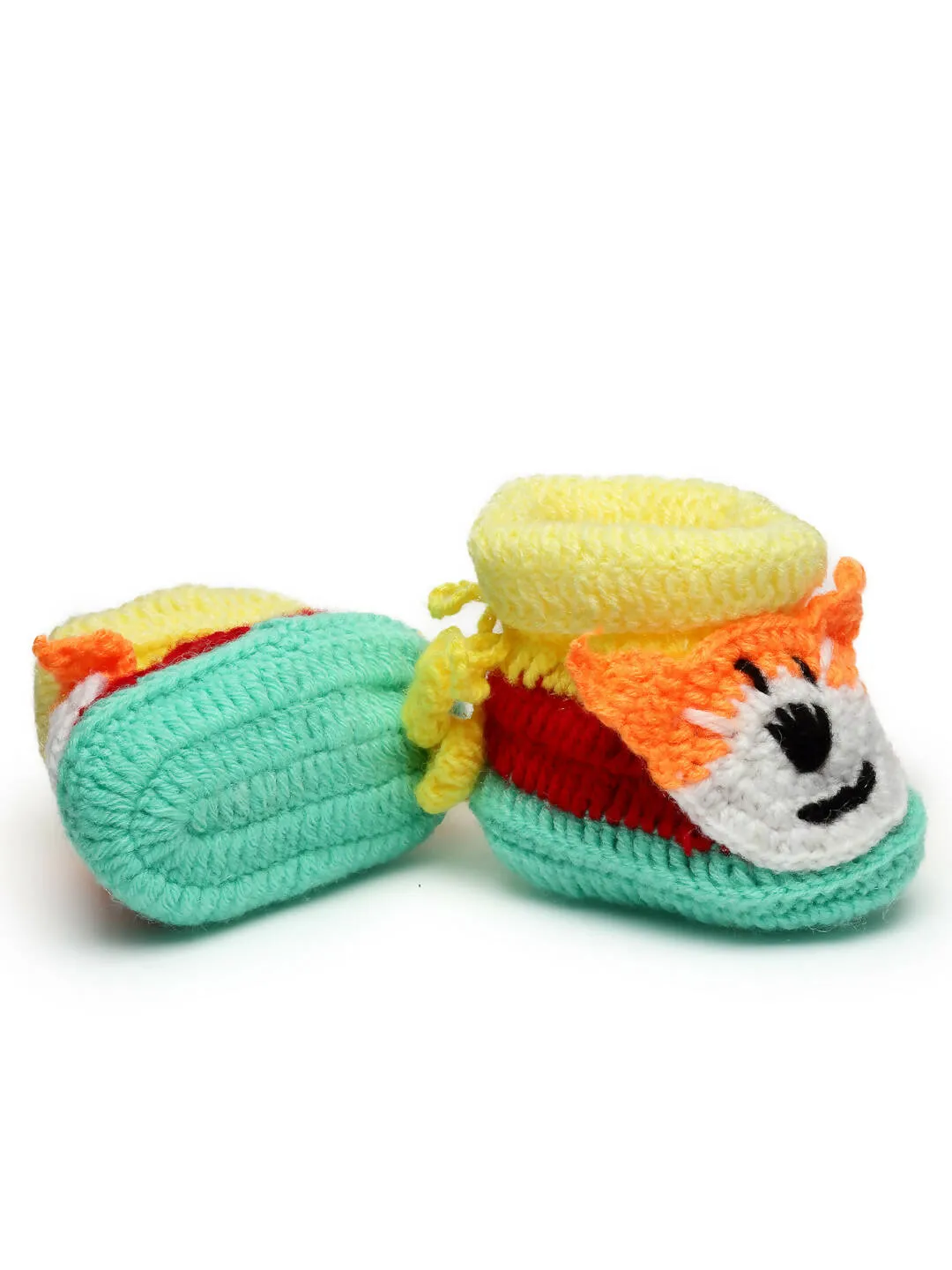 Chutput Kids Woollen Hand Knitted Dog Face Detailed Booties - Multi
