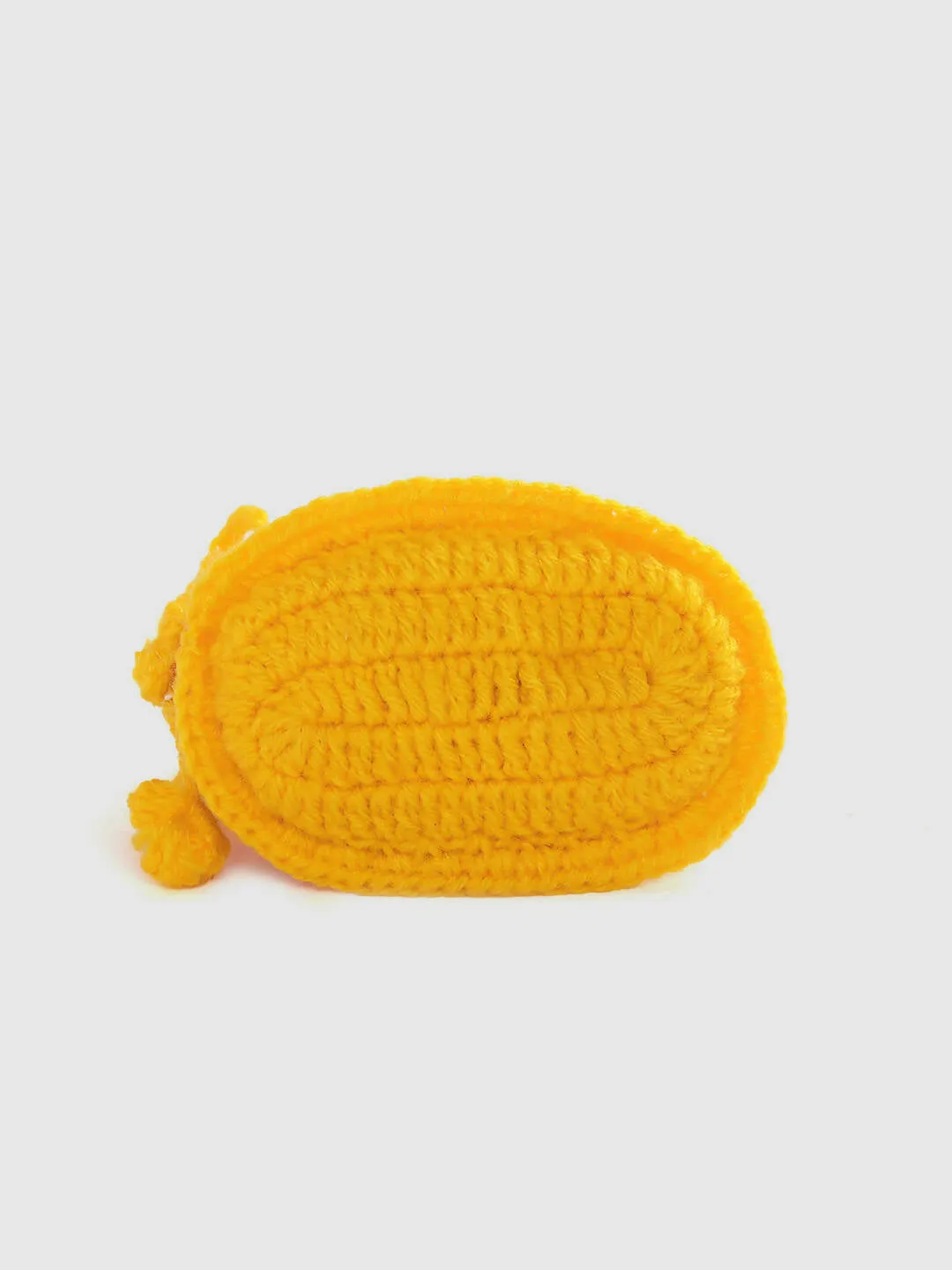 Chutput Kids Woollen Hand Knitted Self Desgin Detailed Booties - Yellow
