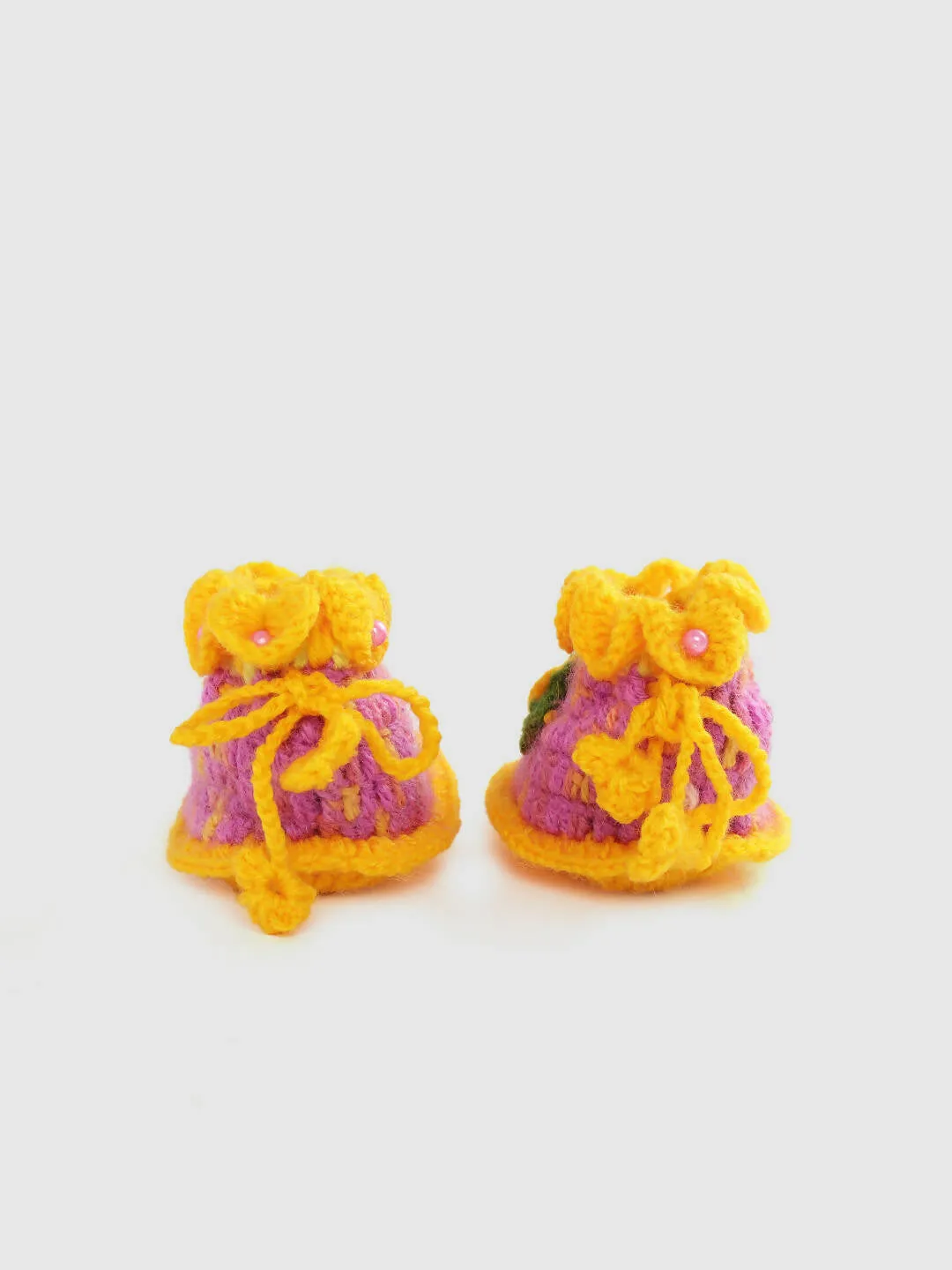 Chutput Kids Woollen Hand Knitted Self Desgin Detailed Booties - Yellow