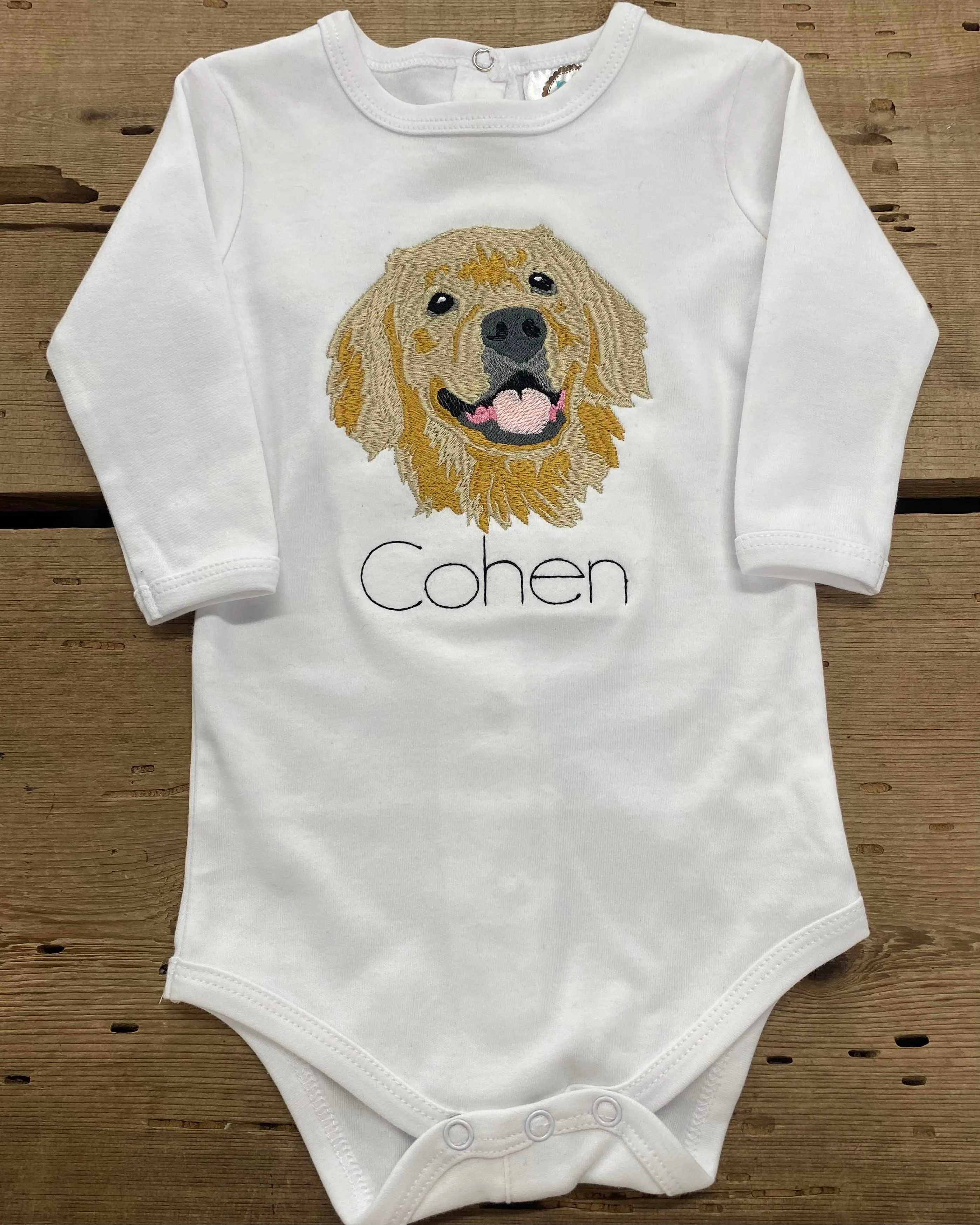 Cohen Dog Long Sleeve Onesie
