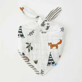 Cotton Muslin Reversible Bandana Bib - Forest Friends