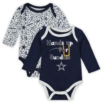 Cowboys 2 Pack Long Sleeve Bodysuits