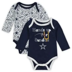 Cowboys 2 Pack Long Sleeve Bodysuits