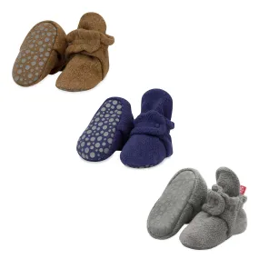 Cozie Fleece Gripper Baby Bootie 3 Pack - Heather Mocha/True Navy/Gray