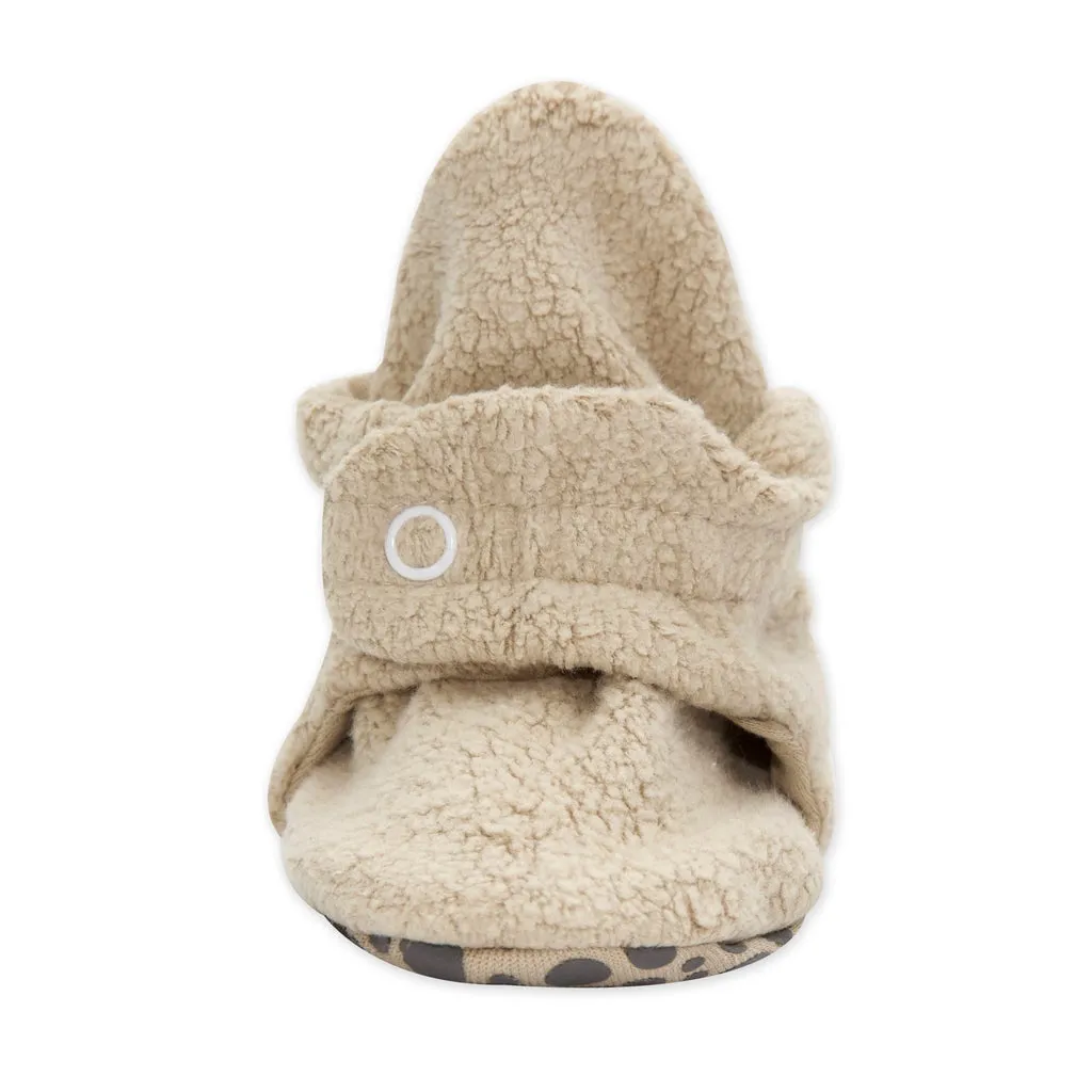 Cozie Fleece Gripper Booties - Khaki by Zutano