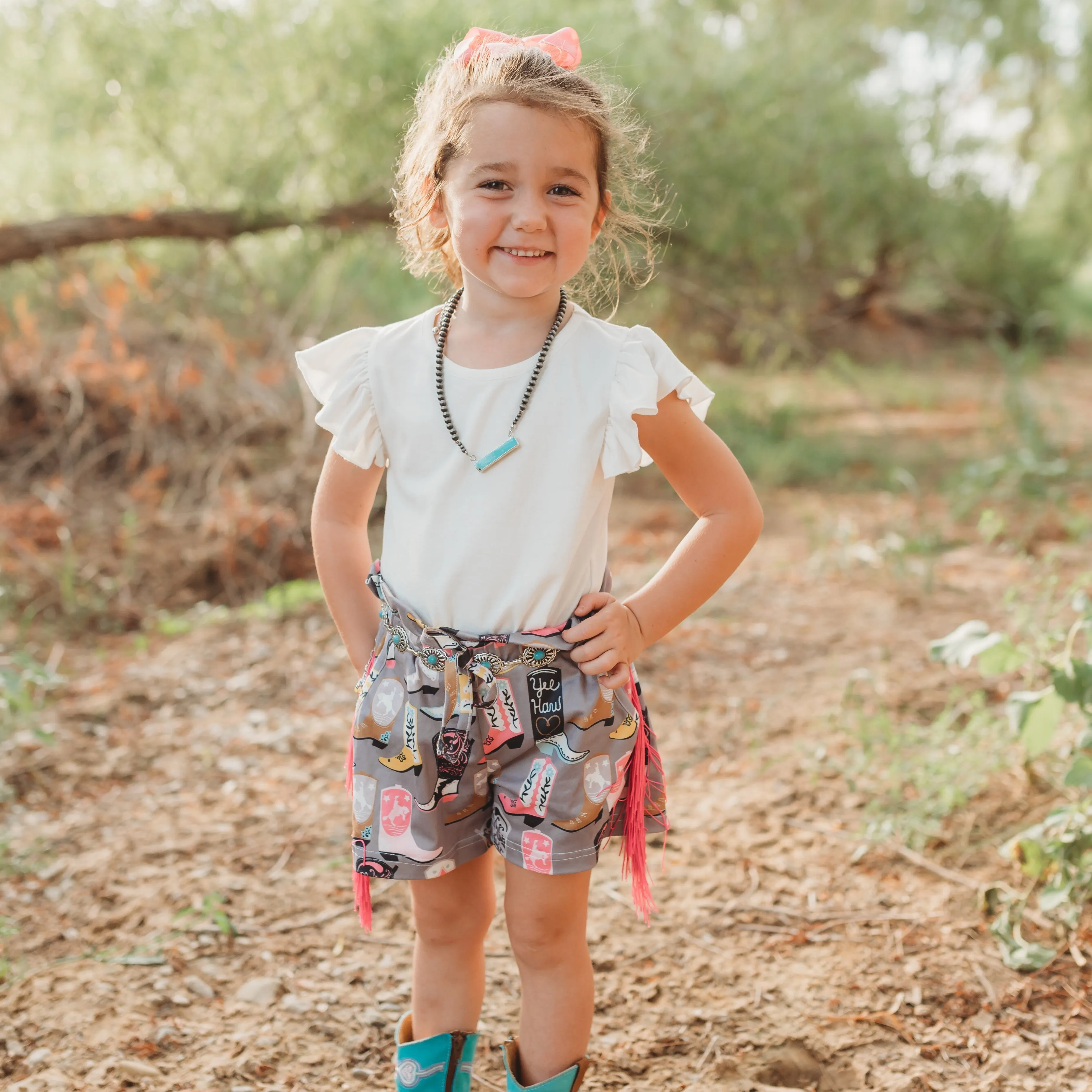 Cream Ruffle Sleeve Shirt Toddler (6-7)