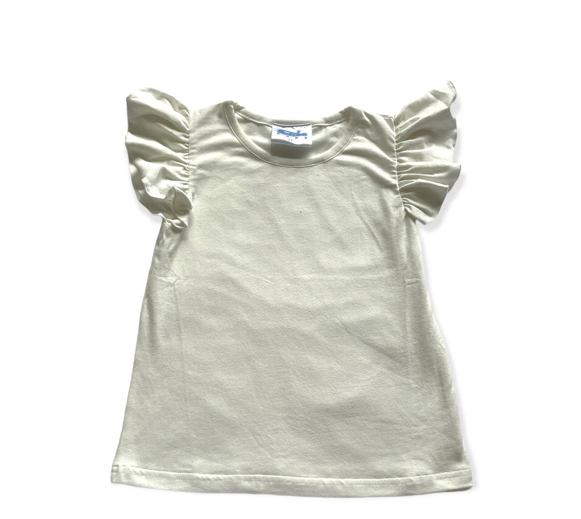 Cream Ruffle Sleeve Shirt Toddler (6-7)