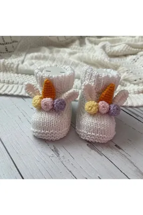 Crochet Baby Booties Unicorn