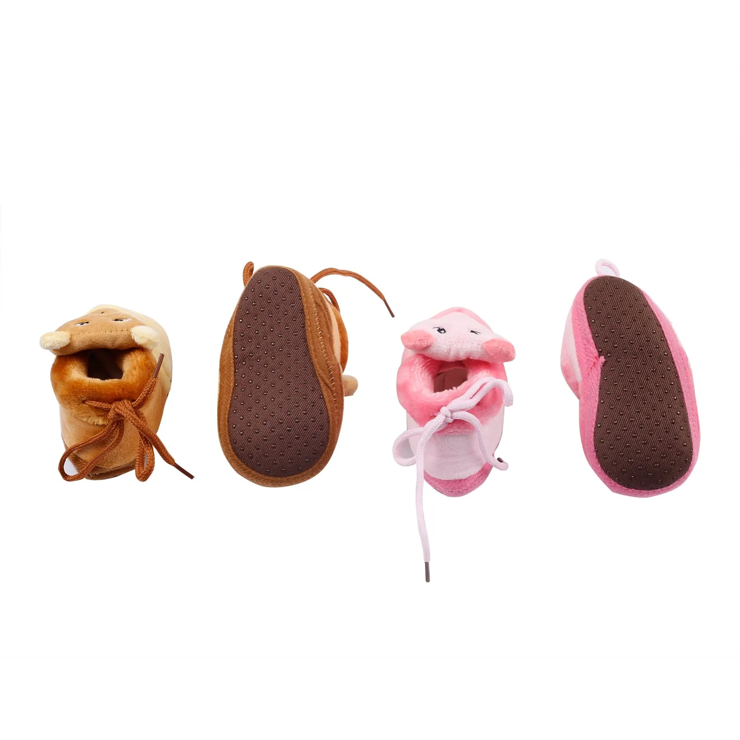 Cuddly Bear Pink And Yellow 2 Pk Booties