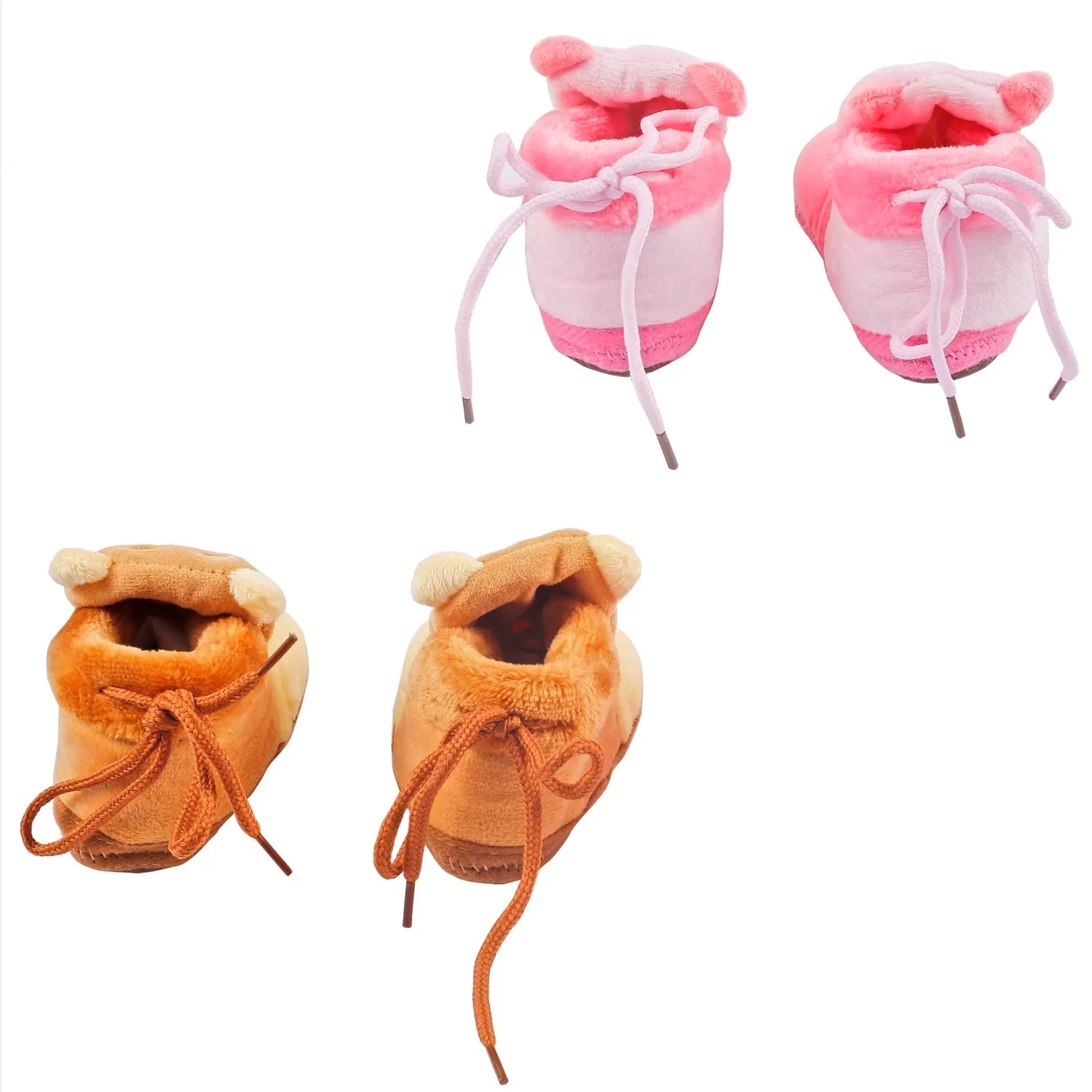 Cuddly Bear Pink And Yellow 2 Pk Booties