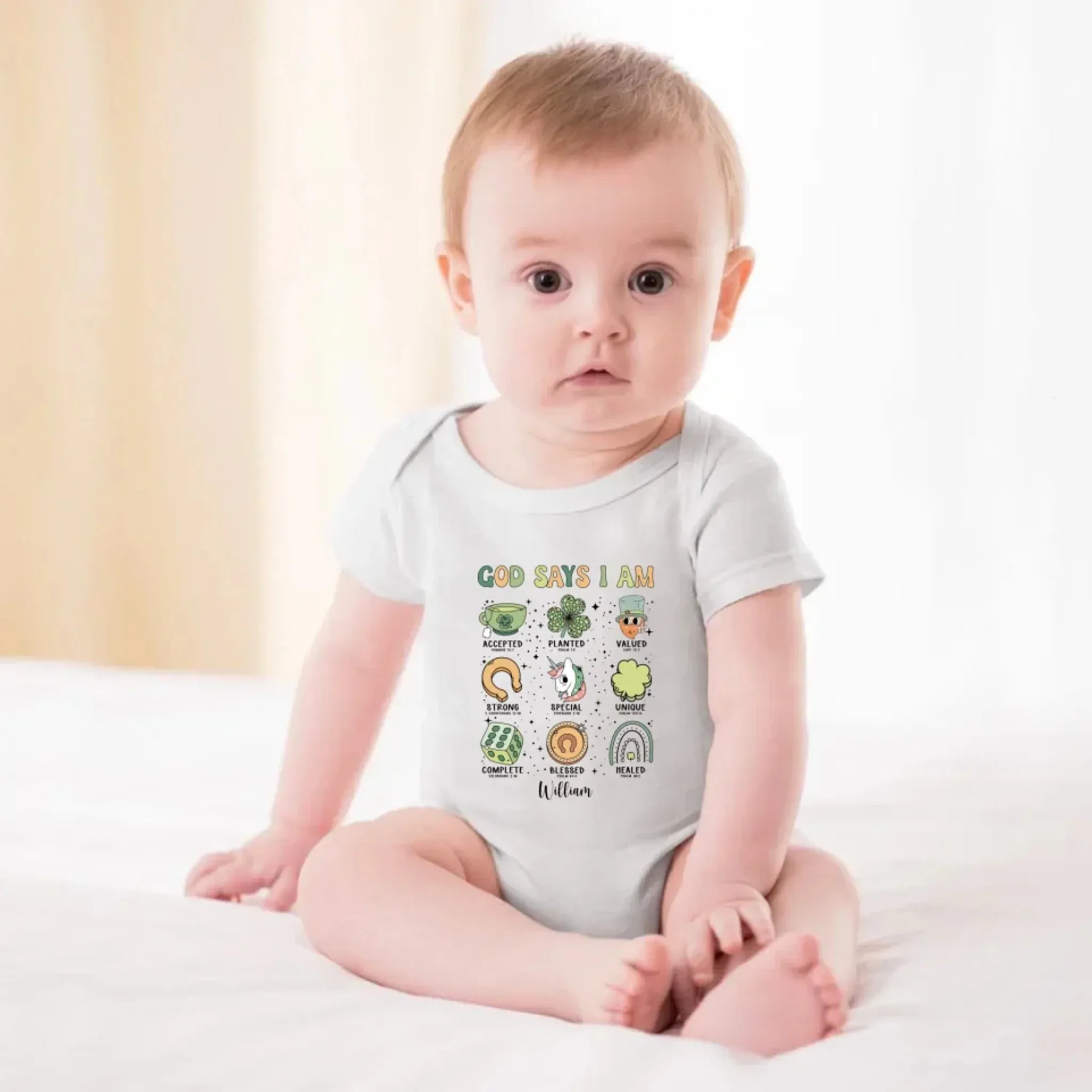 Custom Name Baby Onesie - Saint Patrick's Day - Personalised onesie 764333