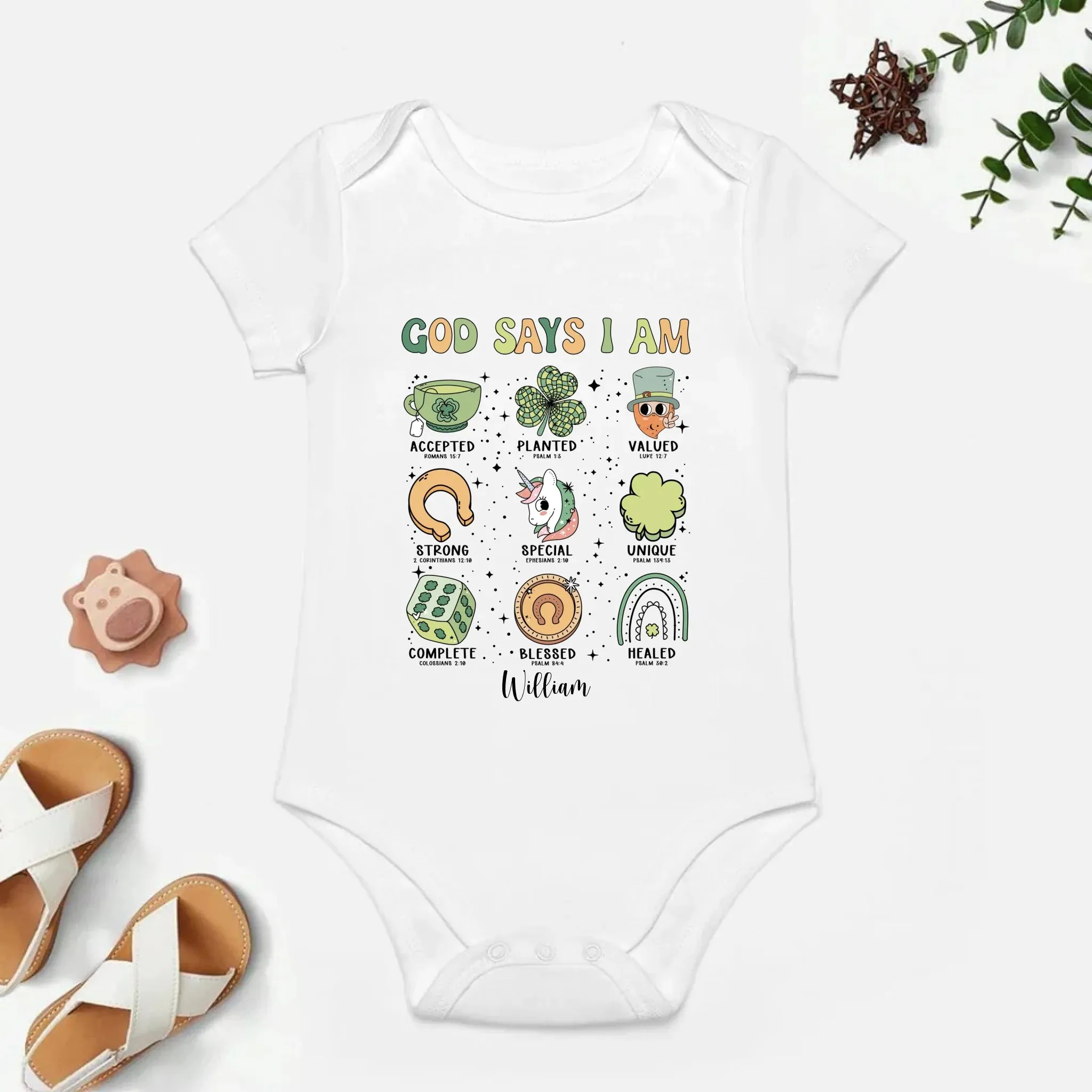 Custom Name Baby Onesie - Saint Patrick's Day - Personalised onesie 764333