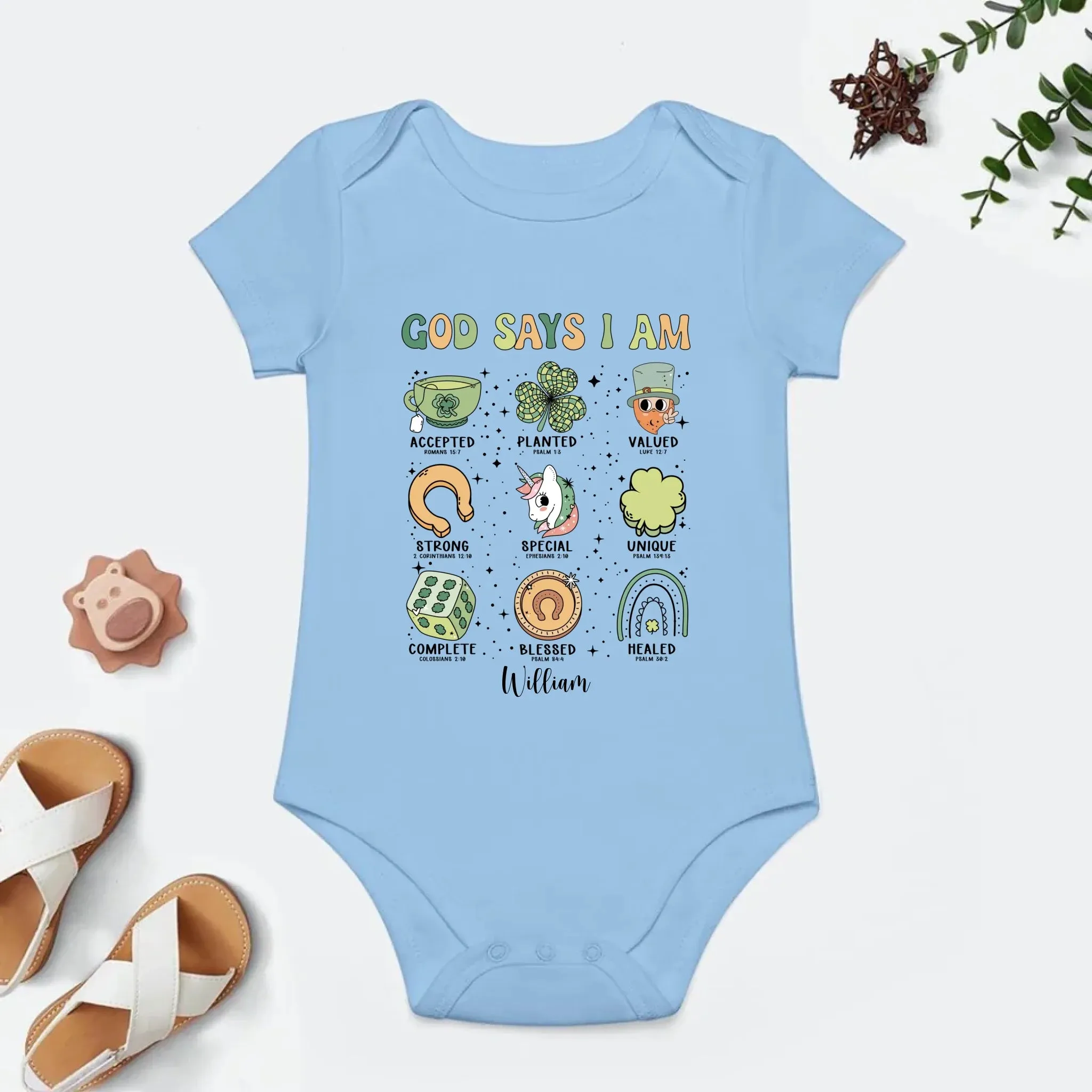 Custom Name Baby Onesie - Saint Patrick's Day - Personalised onesie 764333