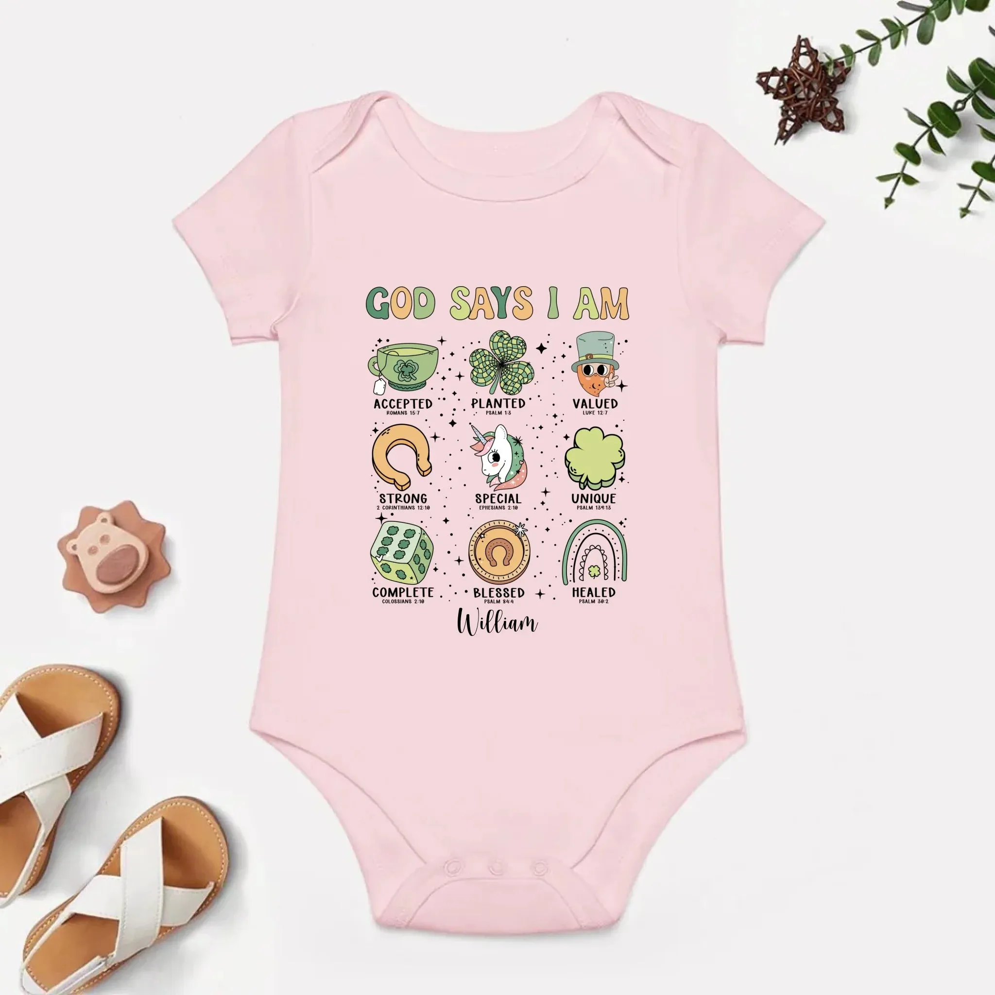 Custom Name Baby Onesie - Saint Patrick's Day - Personalised onesie 764333