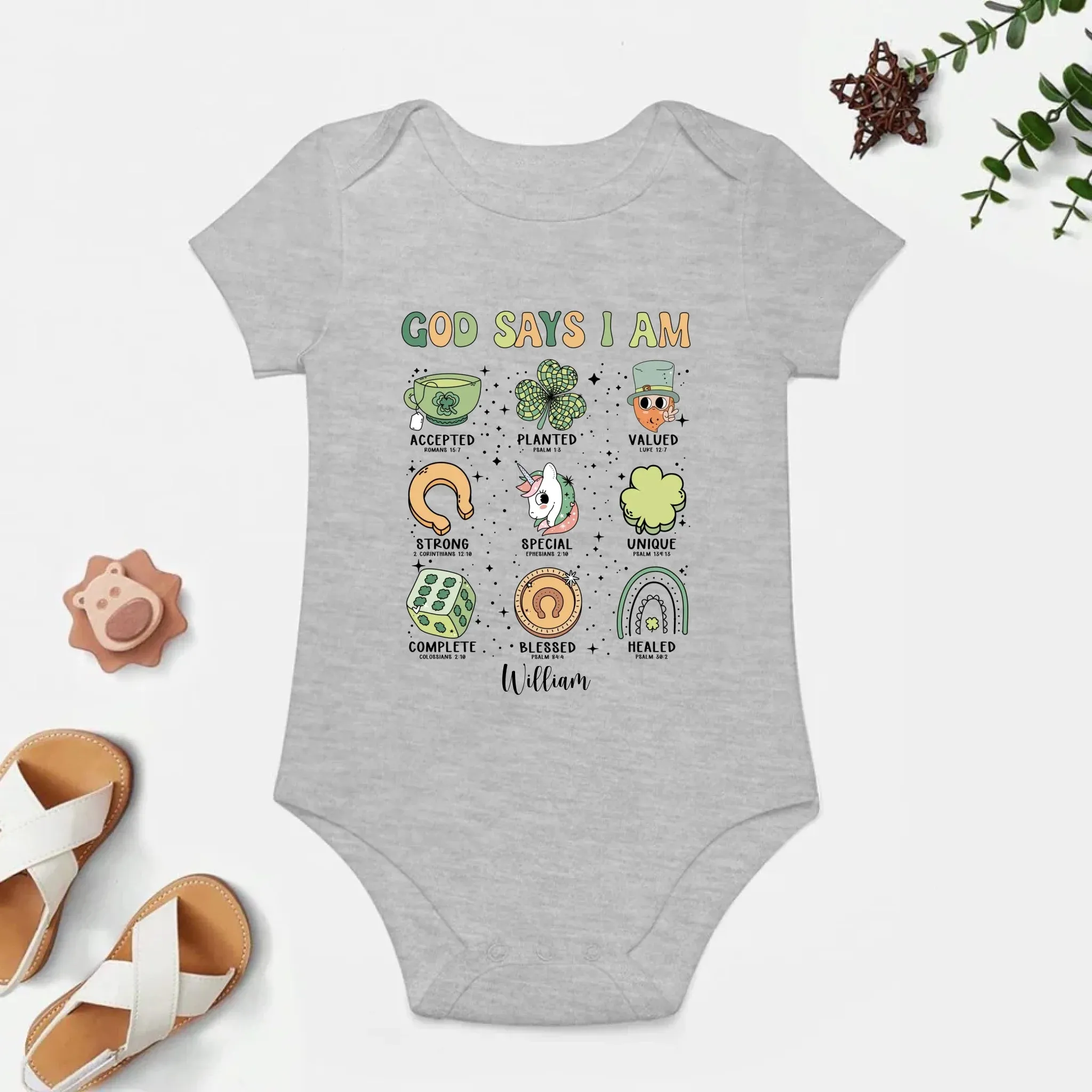 Custom Name Baby Onesie - Saint Patrick's Day - Personalised onesie 764333