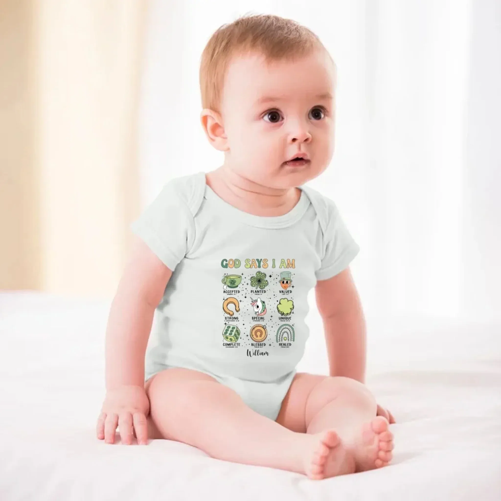 Custom Name Baby Onesie - Saint Patrick's Day - Personalised onesie 764333