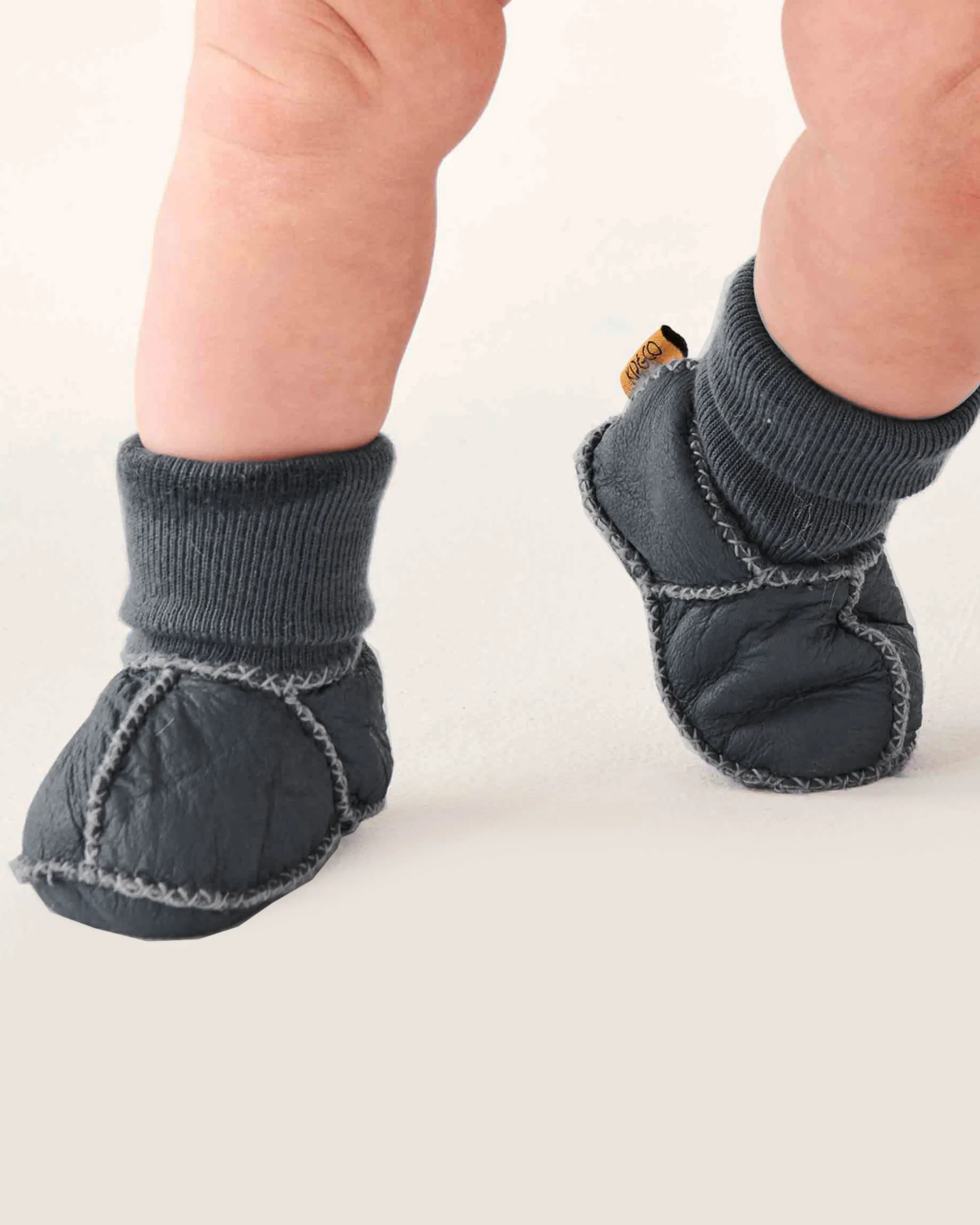 Dark Grey Baby Booties