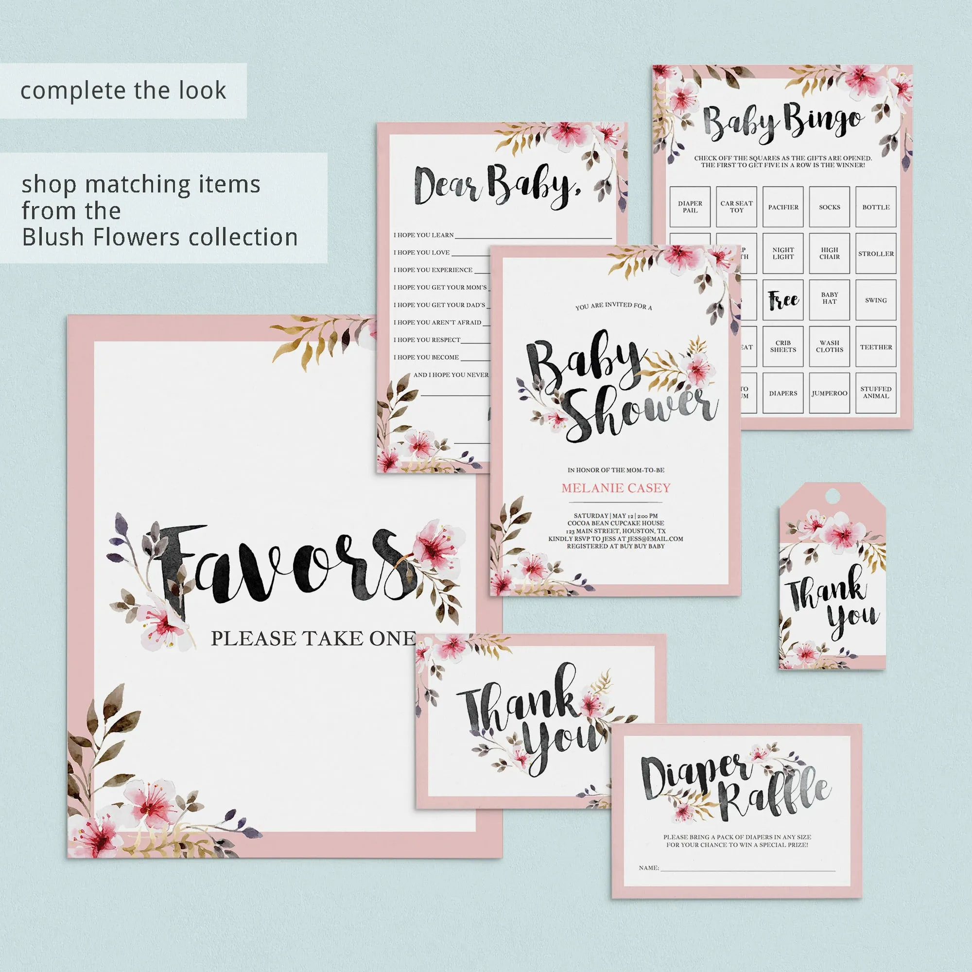 Decorate A Onesie Station Floral Baby Shower Printable Sign