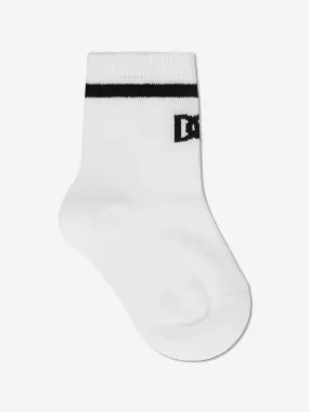 Dolce & Gabbana Baby Boys Jacquard Logo Socks in White