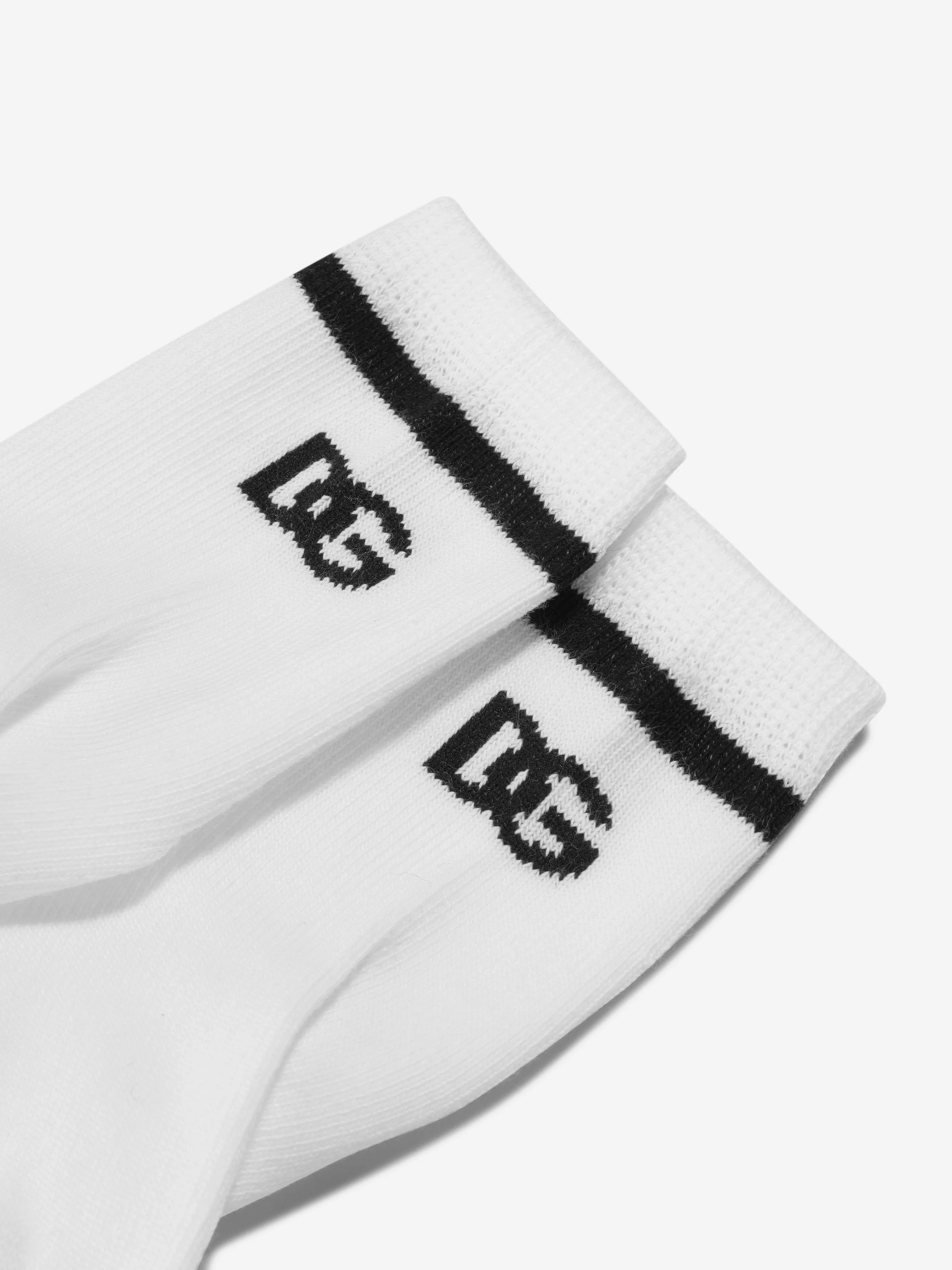 Dolce & Gabbana Baby Boys Jacquard Logo Socks in White
