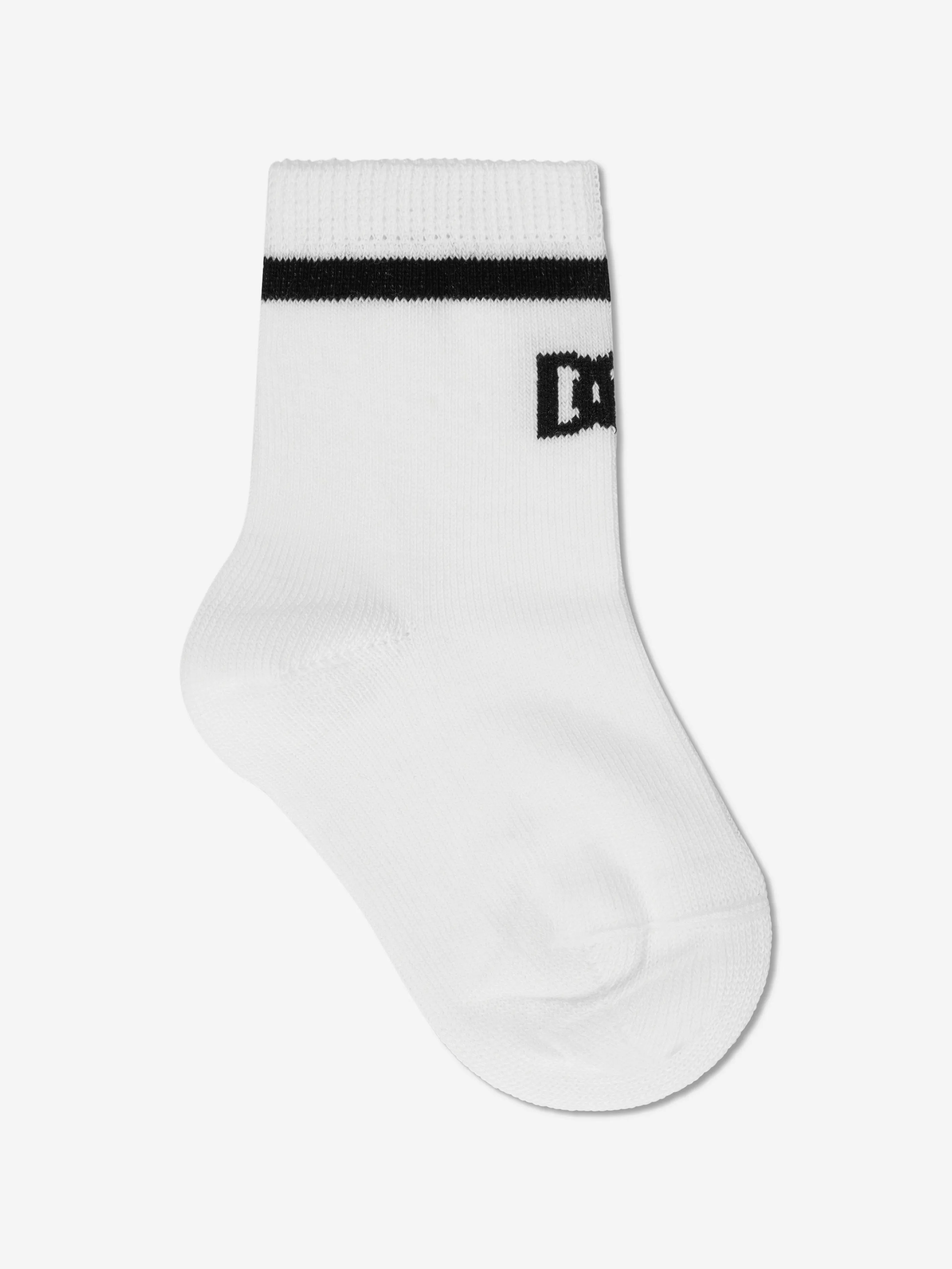 Dolce & Gabbana Baby Boys Jacquard Logo Socks in White