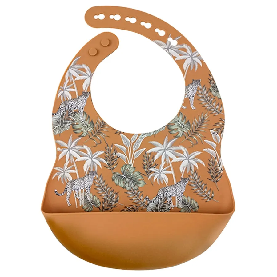 Fashionable Cartoon Printed Waterproof Soft Baby Silicone Bibs Newborn