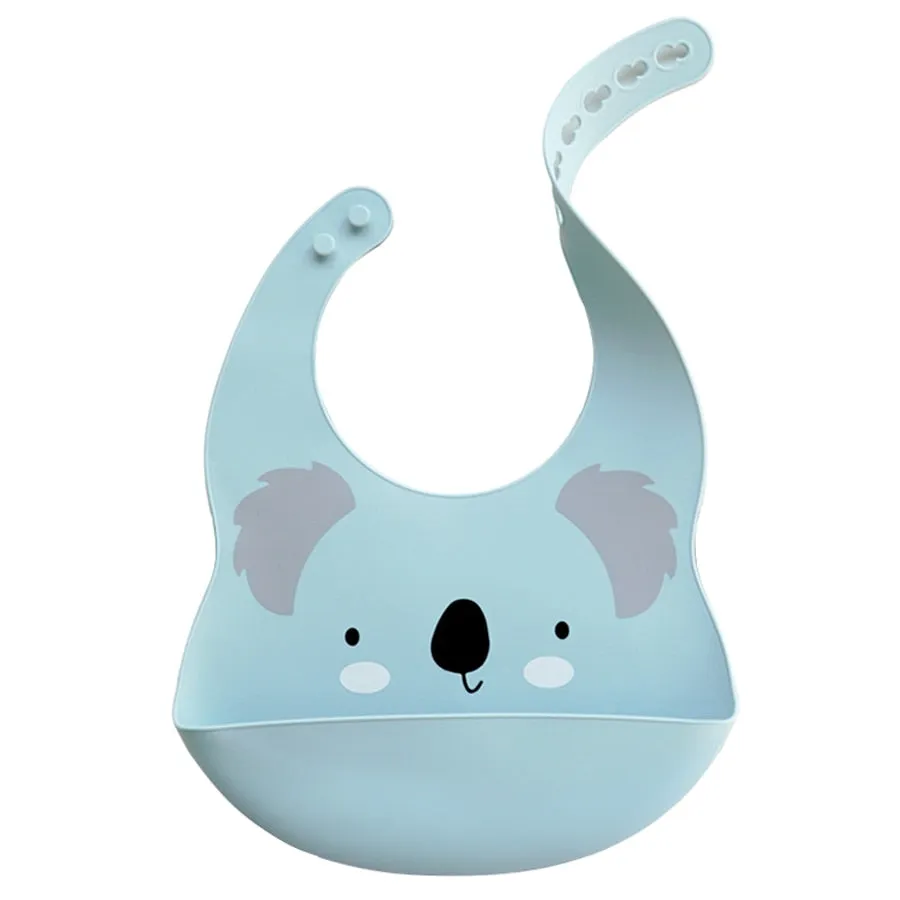 Fashionable Cartoon Printed Waterproof Soft Baby Silicone Bibs Newborn