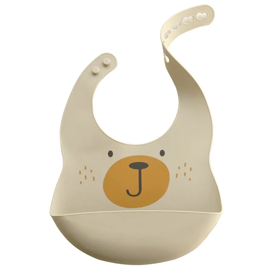 Fashionable Cartoon Printed Waterproof Soft Baby Silicone Bibs Newborn