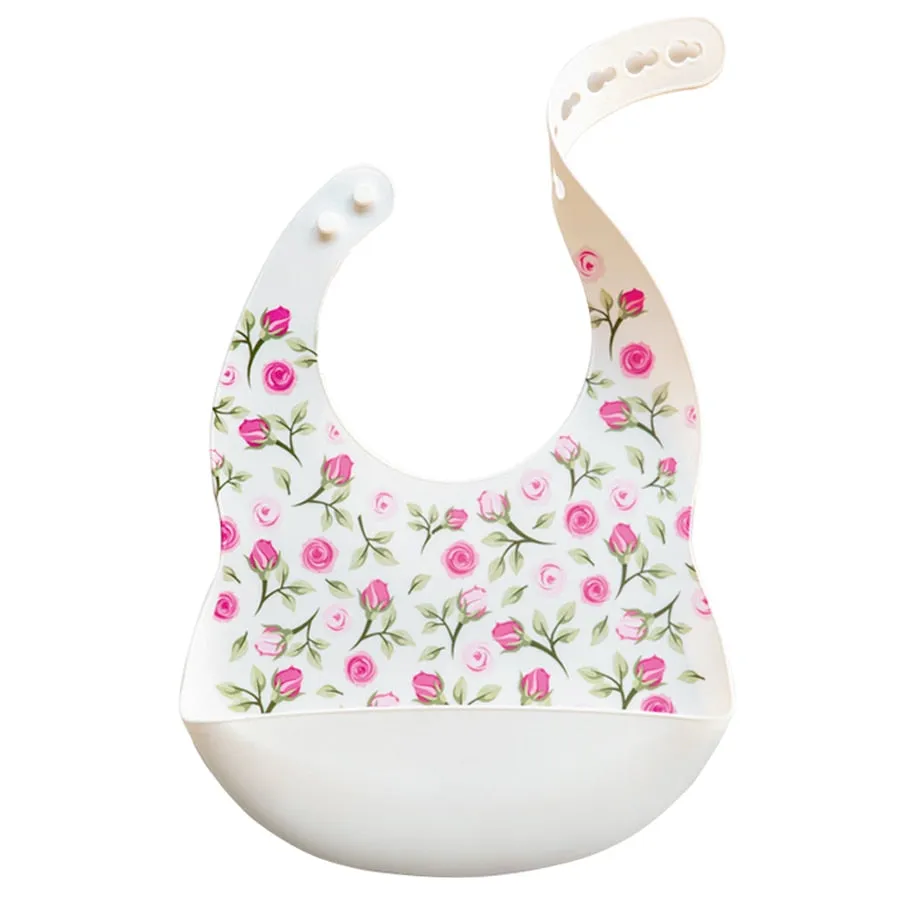 Fashionable Cartoon Printed Waterproof Soft Baby Silicone Bibs Newborn