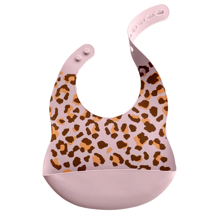 Fashionable Cartoon Printed Waterproof Soft Baby Silicone Bibs Newborn