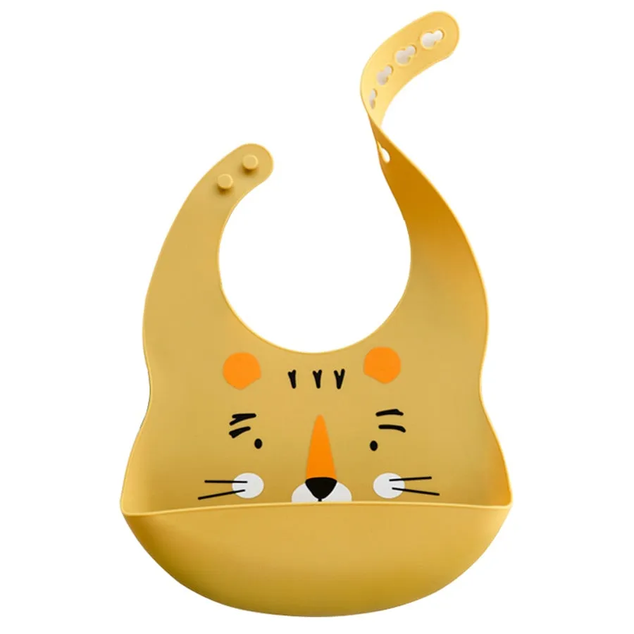 Fashionable Cartoon Printed Waterproof Soft Baby Silicone Bibs Newborn