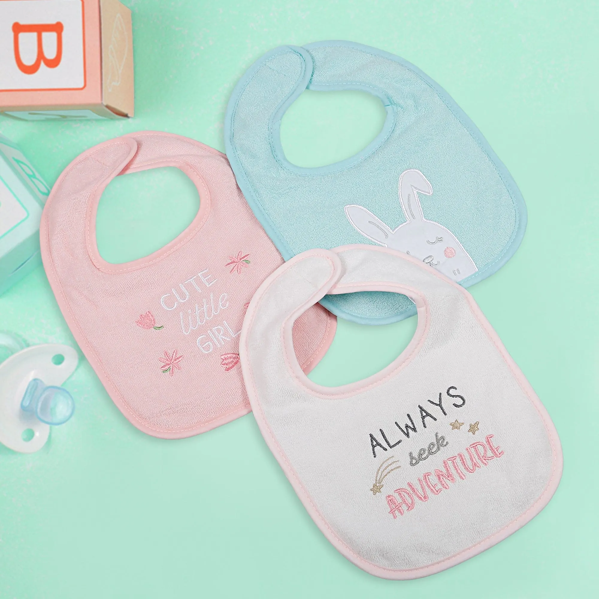 Feeding Bibs Pack Of 3 Adventurous Girl Multicolour