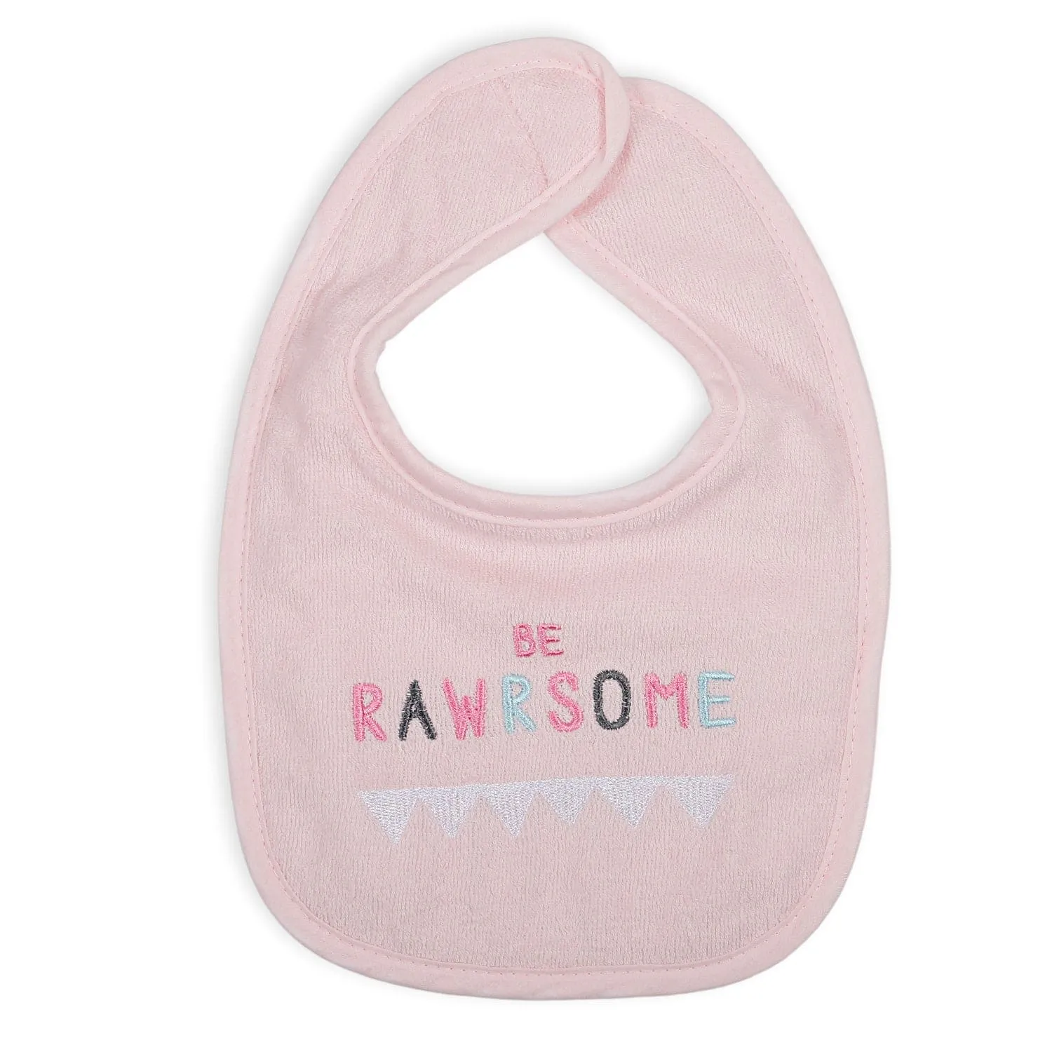 Feeding Bibs Pack Of 3 Rawrsome Dino Pink And Green
