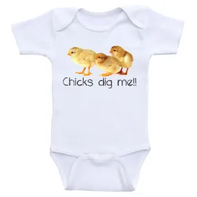 Funny Baby Boy Clothes "Chicks Dig Me" Bodysuits For Baby Boys