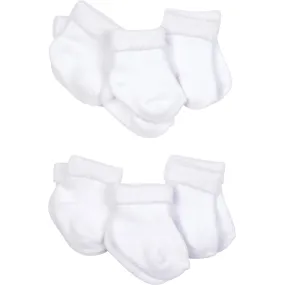 Gerber® 6-pack White Terry Bootie Socks