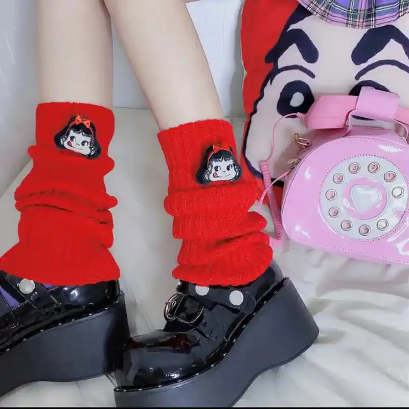Goth Striped Leg Warmers Knee Length Socks