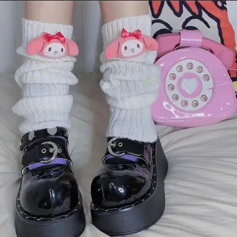 Goth Striped Leg Warmers Knee Length Socks