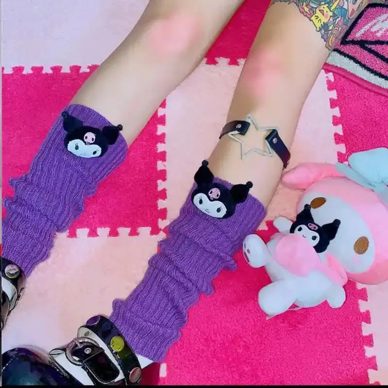 Goth Striped Leg Warmers Knee Length Socks