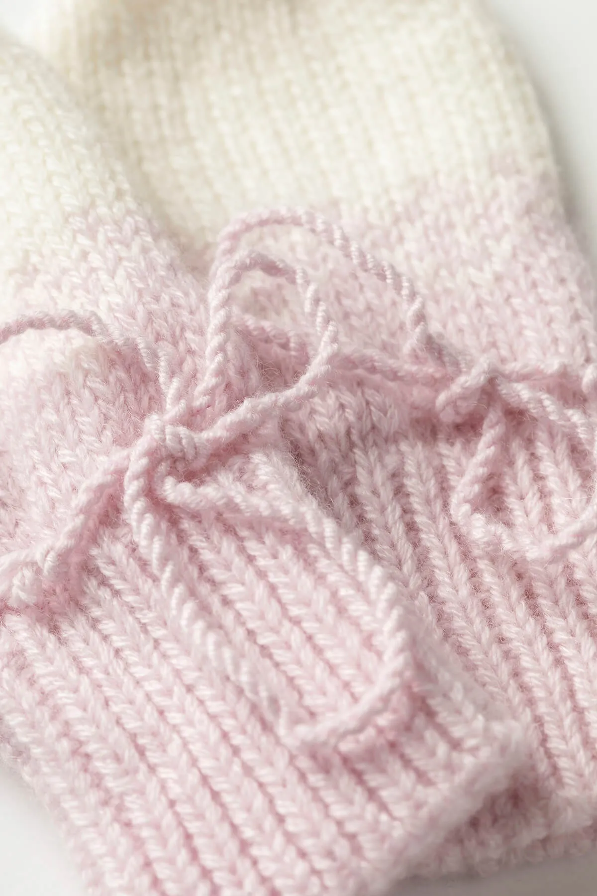Hand Knitted Pink Ombre Cashmere Baby Mittens