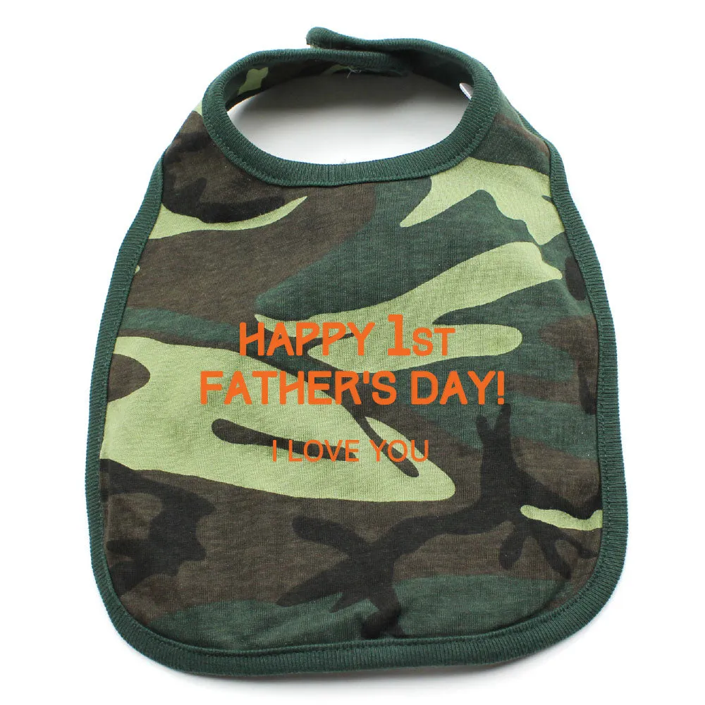 Happy 1st Father's Day Unisex Baby Bib