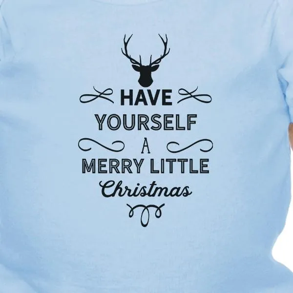 Have Yourself A Merry Little Christmas Baby Sky Blue Bodysuit
