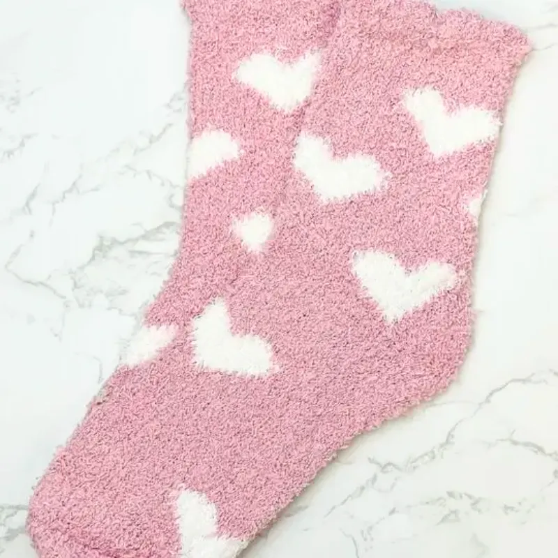 Heart Cozy Soft Sherpa Socks