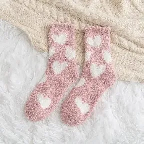 Heart Cozy Soft Sherpa Socks