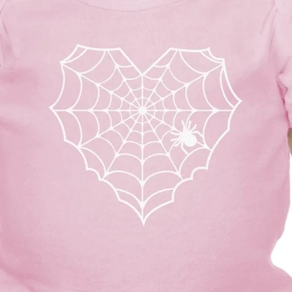 Heart Spider Web Baby Pink Bodysuit