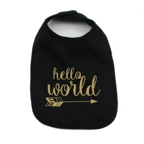 Hello World Unisex NB Soft 100% Cotton Bibs